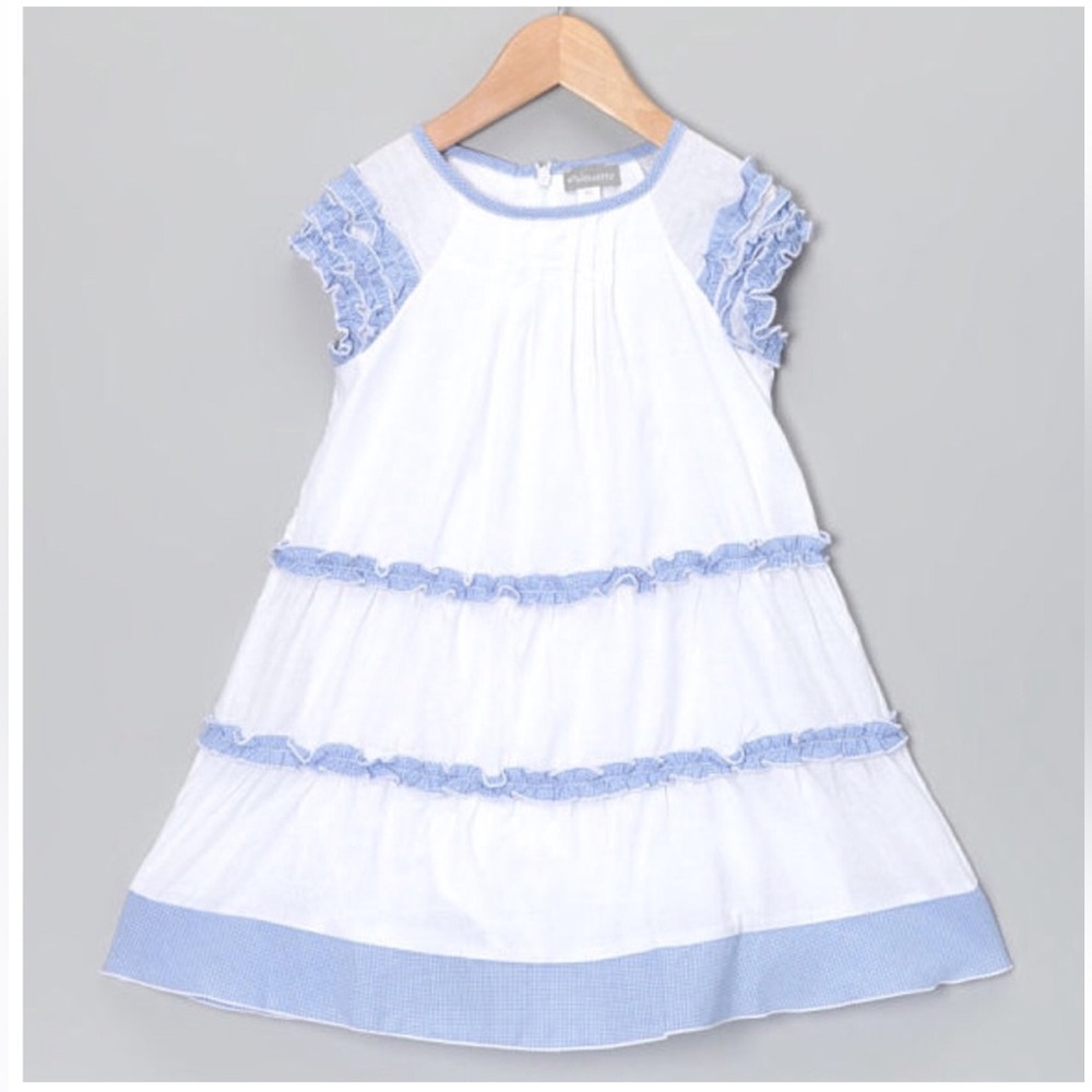 Alouette Girl’s Blue and White Cotton Dress